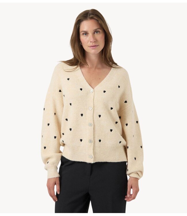 Y.A.S Vest YASBOW LS EMBROIDED KNIT CARDIGAN S. Birch