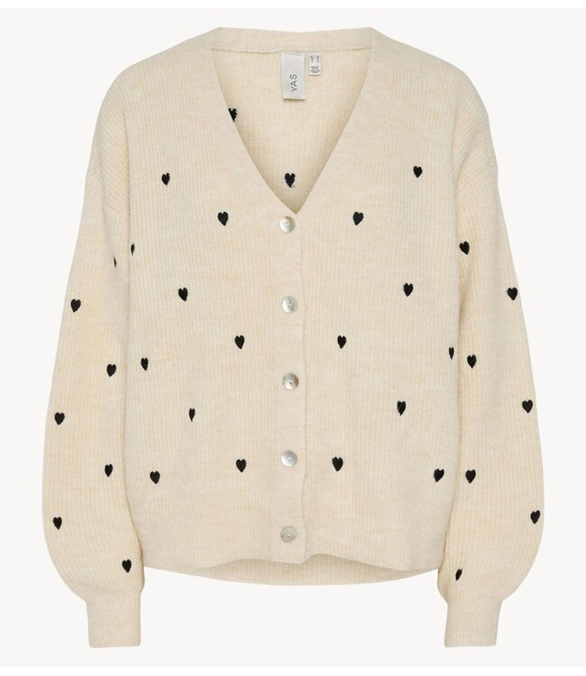 Y.A.S Vest YASBOW LS EMBROIDED KNIT CARDIGAN S. Birch