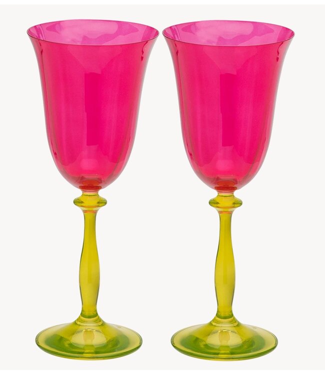 Anna+Nina Glas Gardenia Optic Wine Glass Set of 2 multicolour