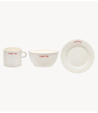 Anna+Nina Servies I Love You Breakfast Set multicolour