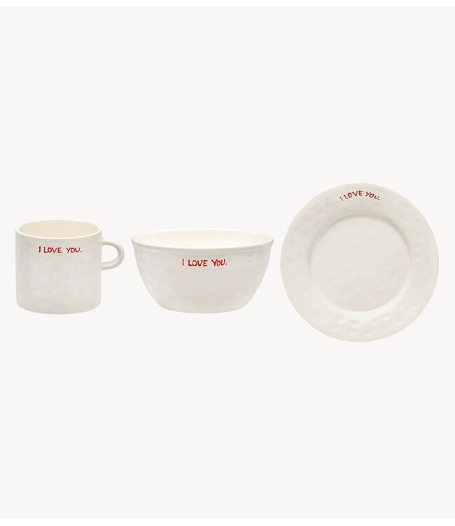 Anna+Nina Servies I Love You Breakfast Set multicolour