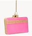 Vondels Ornament glass pink opal credit card H7cm