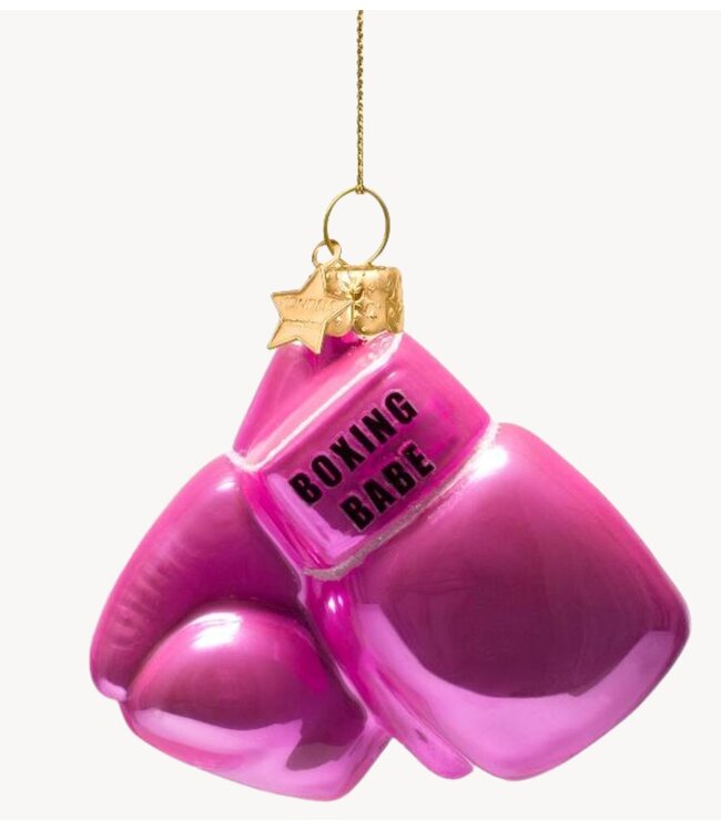 Vondels Ornament glass bubblegum pink boxing glove H8.5cm