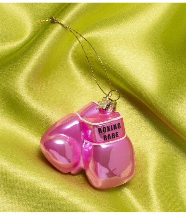 Vondels Ornament glass bubblegum pink boxing glove H8.5cm
