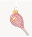 Vondels Ornament glass opal soft pink tennis racket H10cm