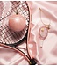 Vondels Ornament glass opal soft pink tennis racket H10cm
