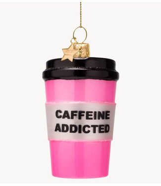 Vondels Ornament glass pink coffee mug H11cm