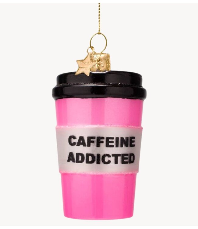 Vondels Ornament glass pink coffee mug H11cm