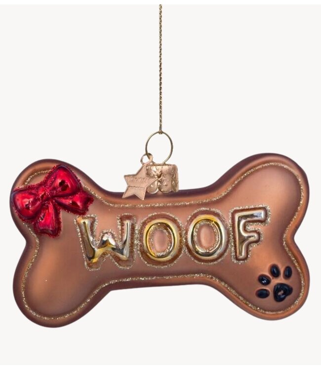 Vondels Ornament glass dog bone H6.5cm