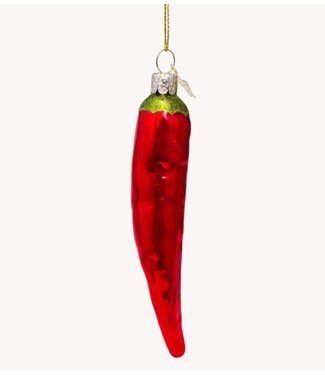 Vondels Ornament glass opal red chili pepper H11.5cm