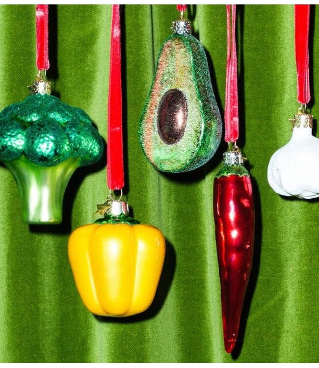 Vondels Ornament glass opal red chili pepper H11.5cm