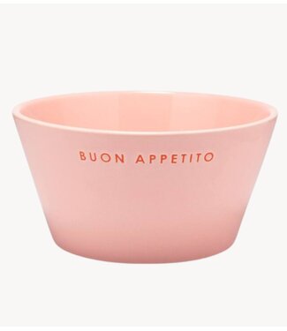 Vondels Kom Bowl ceramic BUON APPETITO pink H7cm pink