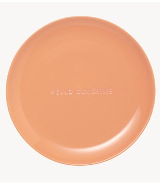 Vondels Bord Breakfast plate ceramic HELLO SUNSHINE orange ø22cm orange
