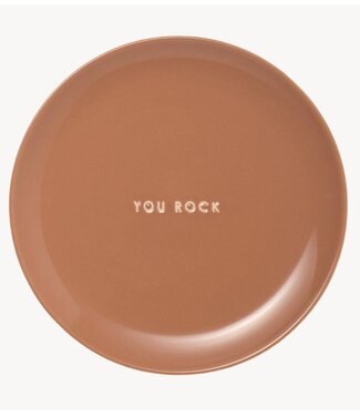 Vondels Bord Breakfast plate ceramic YOU ROCK terracotta ø22cm terracotta