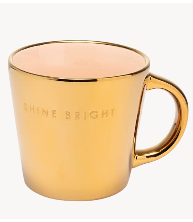 Vondels Mok  Cappuccino cup ceramic SHINE BRIGHT gold ecru 250ml gold ecru