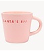 Vondels Mok Ceramic espresso cup SANTA'S BFF pink 80ml pink