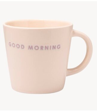 Vondels Mok Cappuccino cup ceramic GOOD MORNING ecru 250ml ecru