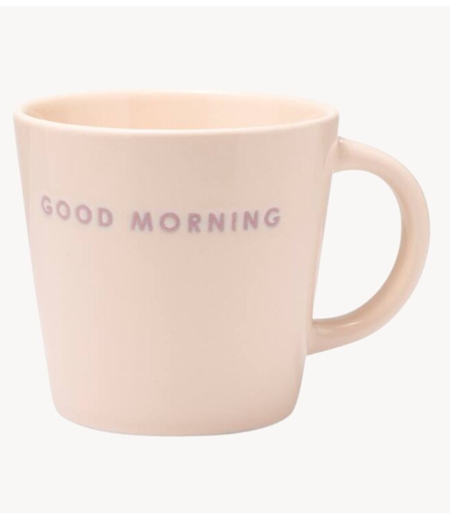 Vondels Mok Cappuccino cup ceramic GOOD MORNING ecru 250ml ecru