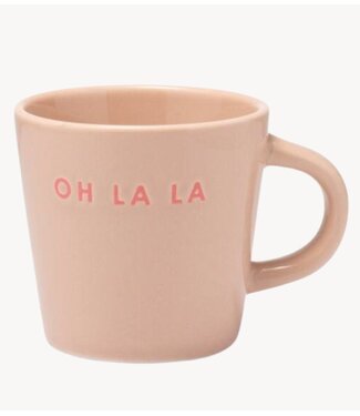 Vondels Mok Espresso cup ceramic OH LA LA beige 80ml beige