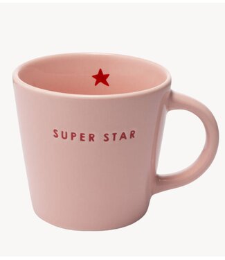 Vondels Mok Cappuccino cup ceramic SUPER STAR pink 250ml pink