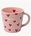 Vondels Mok Cappuccino cup ceramic hearts AMORE pink 250ml pink