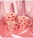 Vondels Mok Espresso cup hearts ceramic BABE pink 80ml pink
