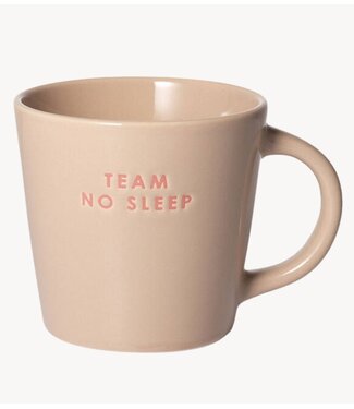 Vondels Mok  Cappuccino cup ceramic TEAM NO SLEEP beige 250ml beige
