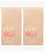 Vondels Servet Embroidered napkins CIAO BELLA warm beige 45cm Pack of 2 warm beige