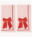 Vondels Servet Embroidered napkins BOW soft pink 45cm Pack of 2 soft pink