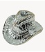 Kaarsenhouder Candle Holder - Cowboy Hat - Ceramic- Silver -13,5x11x7 cm