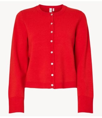 Y.A.S Top YASELENA LS KNIT CARDIGAN S.. fiery red