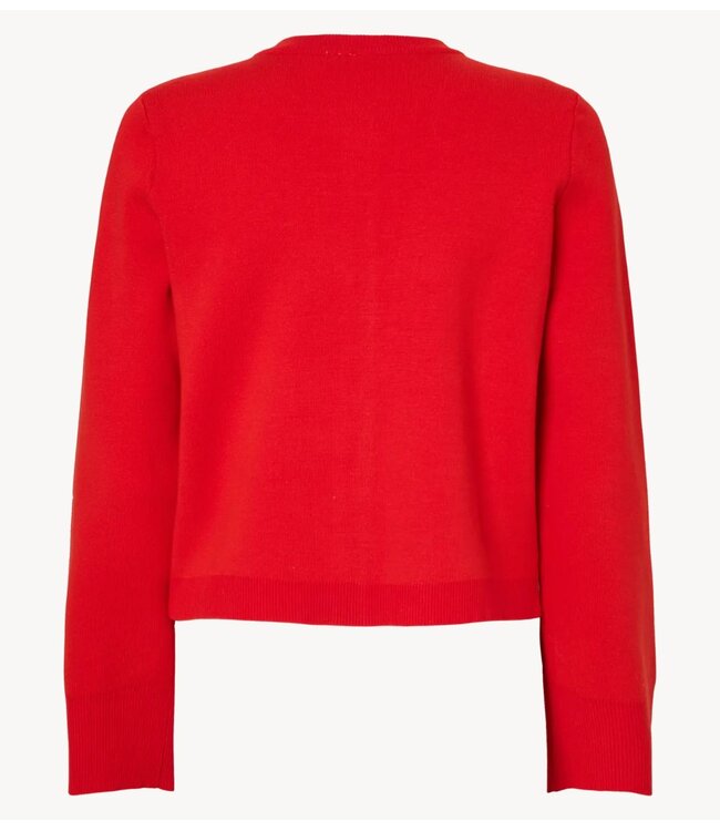 Y.A.S Top YASELENA LS KNIT CARDIGAN S.. fiery red