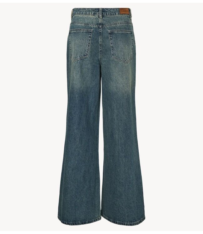 Y.A.S Jeans YASSIVA HMW WIDE JEANS S.  Medium Blue Denim Brown Wash