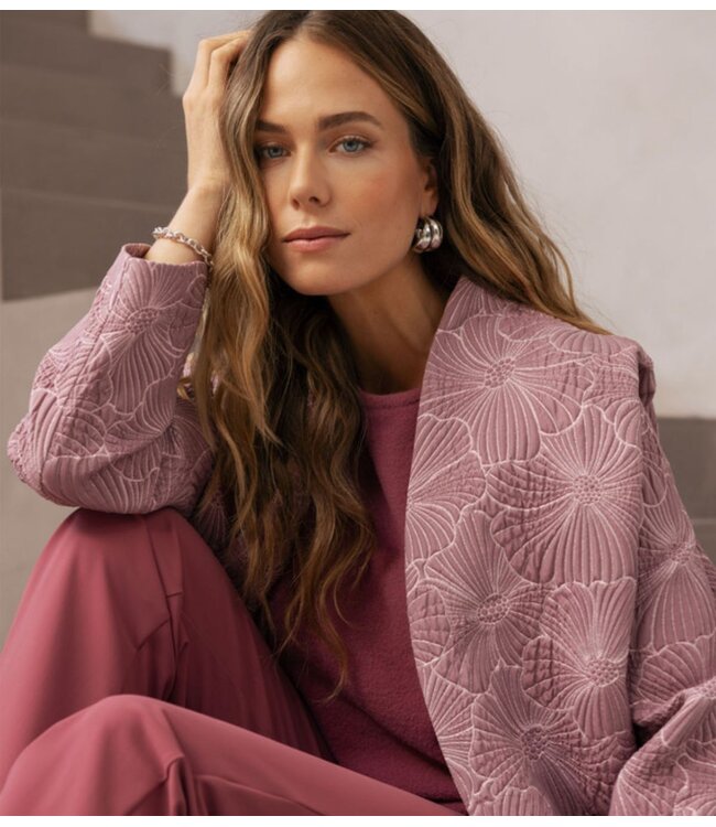 Studio Anneloes Jacket Estella jacquard jacket vintage berry