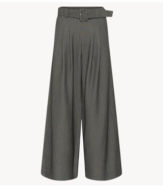 My Essential Wardrobe Broek 23 THE PINSTRIPED HIGH PANT grey melange