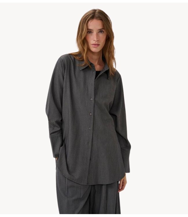 My Essential Wardrobe blouse22 THE PINSTRIPED SHIRT grey melange