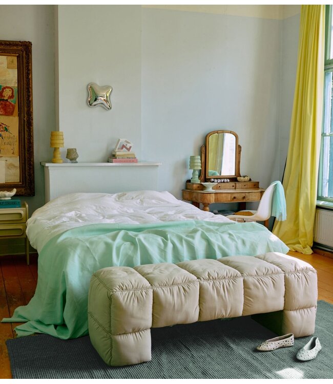 HKLIVING Bankje Puffy lobby bench, pebble