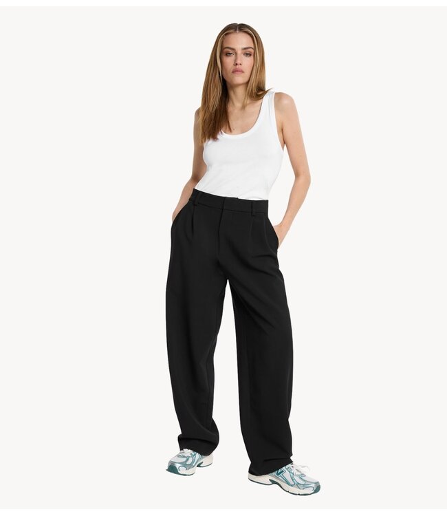 Alix The Label Broek ladies woven baggy pantalon black
