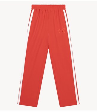 Alix The Label Broek ladies woven strass stripe pants bright red