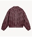 Alix The Label Jacket ladies woven pleated faux leather bomber bordeaux