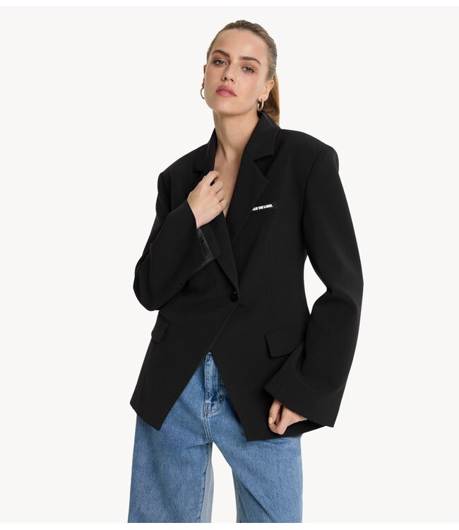 Alix The Label Blazer ladies woven fitted blazer black