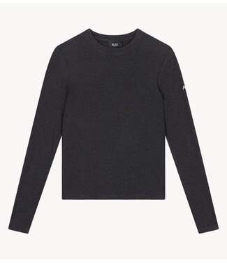 Alix The Label Top ladies knitted longsleeve top antracite melange