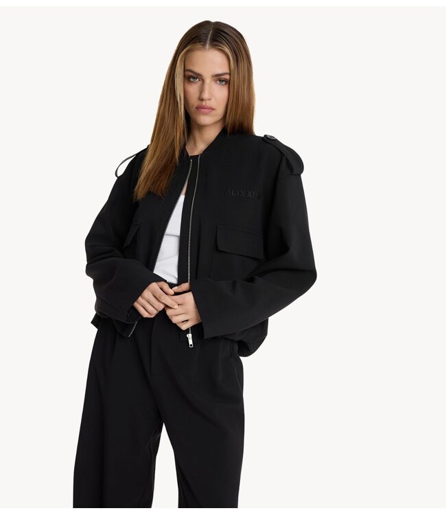 Alix The Label Jack ladies woven balloon jacket black