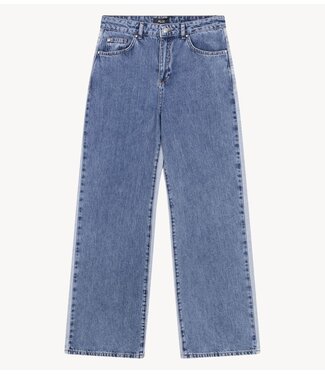 Alix The Label Broek ladies woven mix denim pants light bleu denim