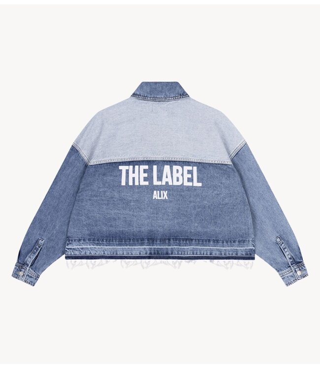 Alix The Label Blouse ladies woven mix denim blouse light blue denim