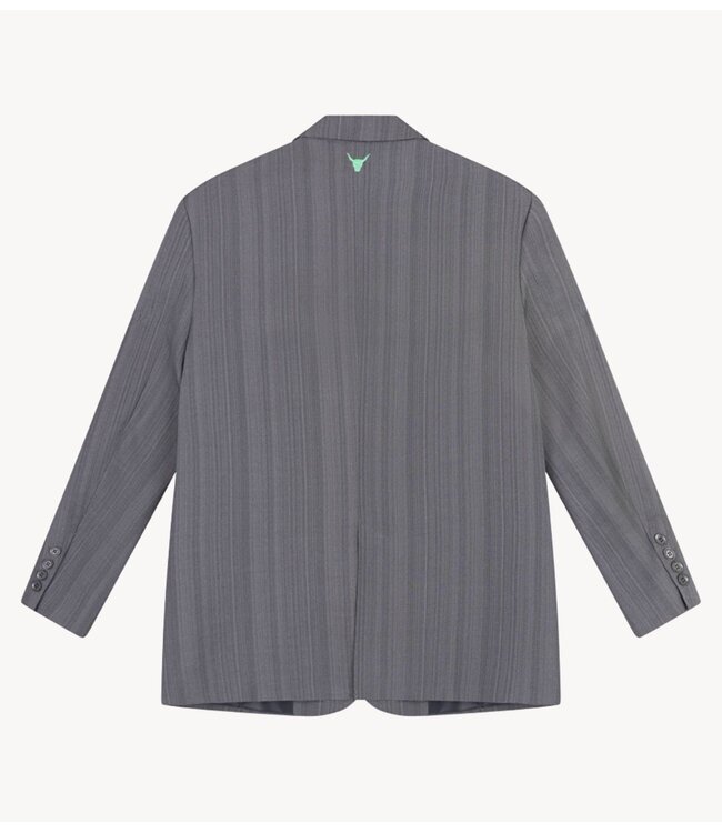 Alix The Label Blazer ladies woven structured blazer medium grey