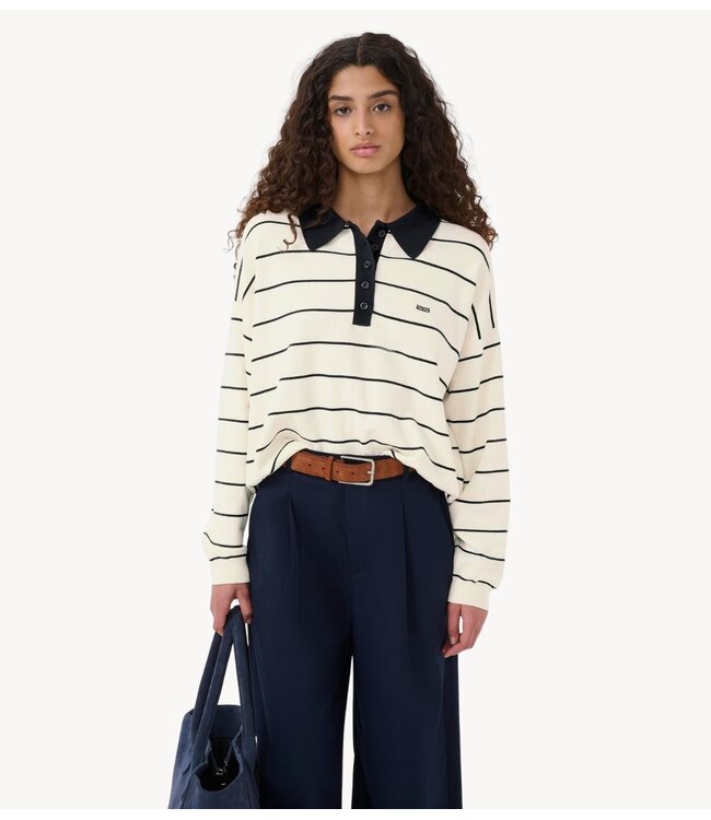 Gestuz Trui GZtaige polo pullover egret/skycaptain