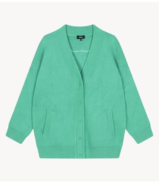 Alix The Label Vest ladies knitted heavy cardigan bright green