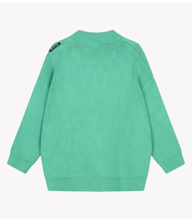 Alix The Label Vest ladies knitted heavy cardigan bright green