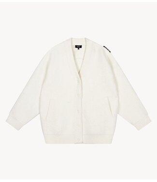 Alix The Label Vest ladies knitted heavy cardigan ecru